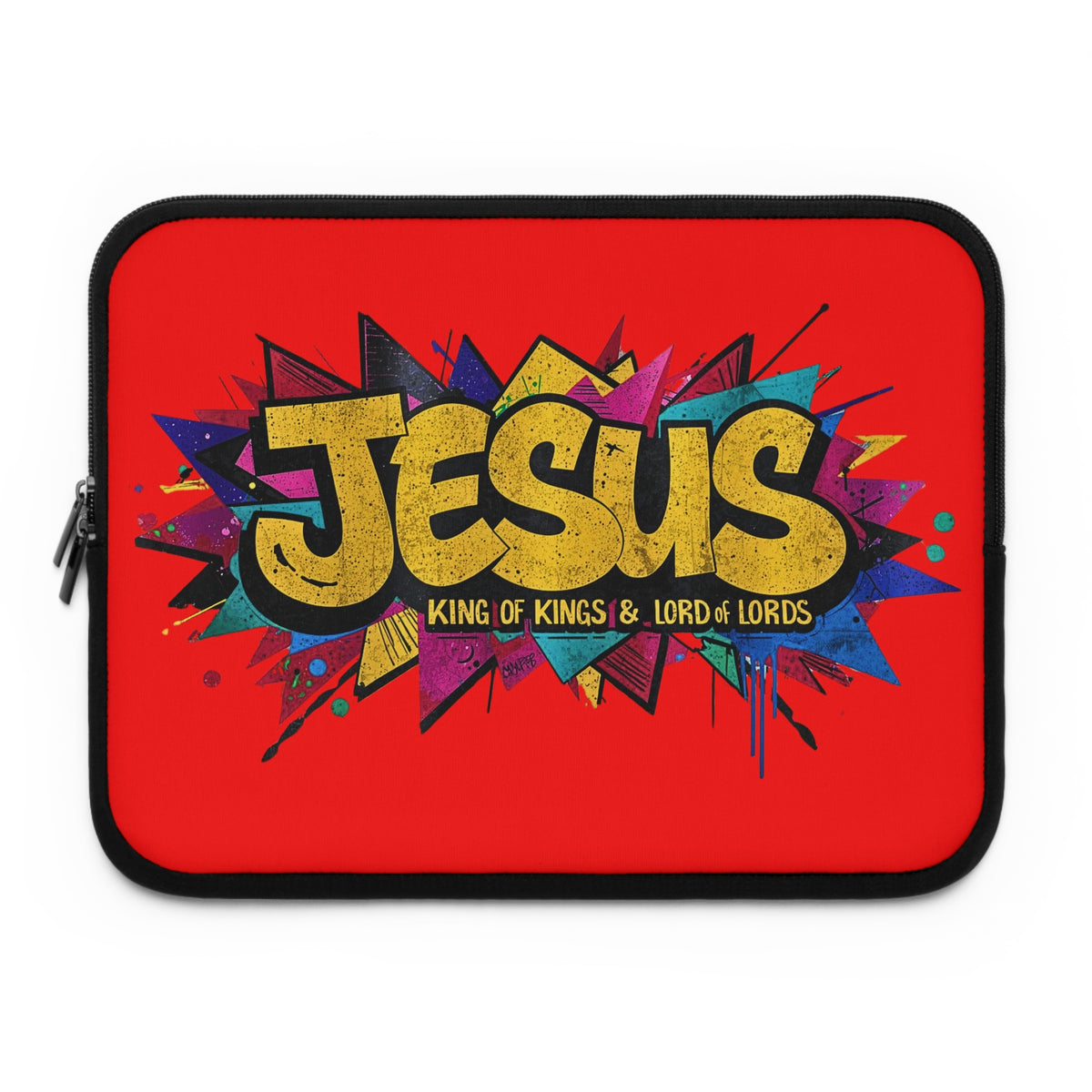 JESUS KING OF KINGS & LORD OF LORDS! Urban Graffiti Laptop & Tablet Sleeve RED