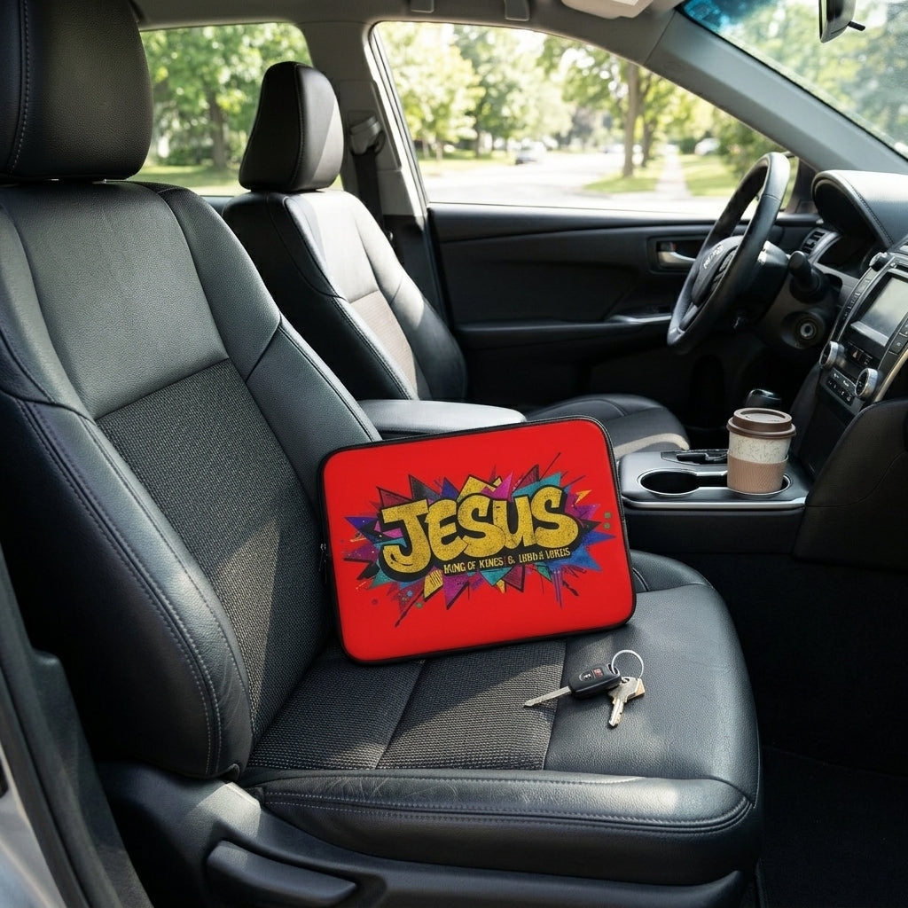 JESUS KING OF KINGS & LORD OF LORDS! Urban Graffiti Laptop & Tablet Sleeve RED