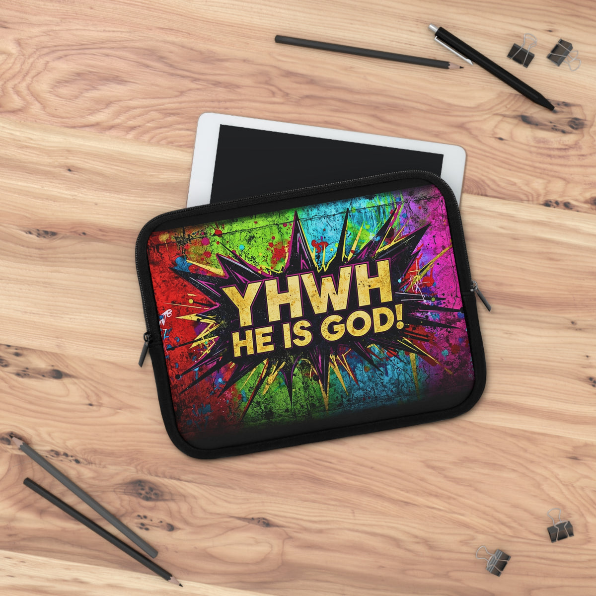 YHWH He Is God! Urban Graffiti Laptop & Tablet Sleeve