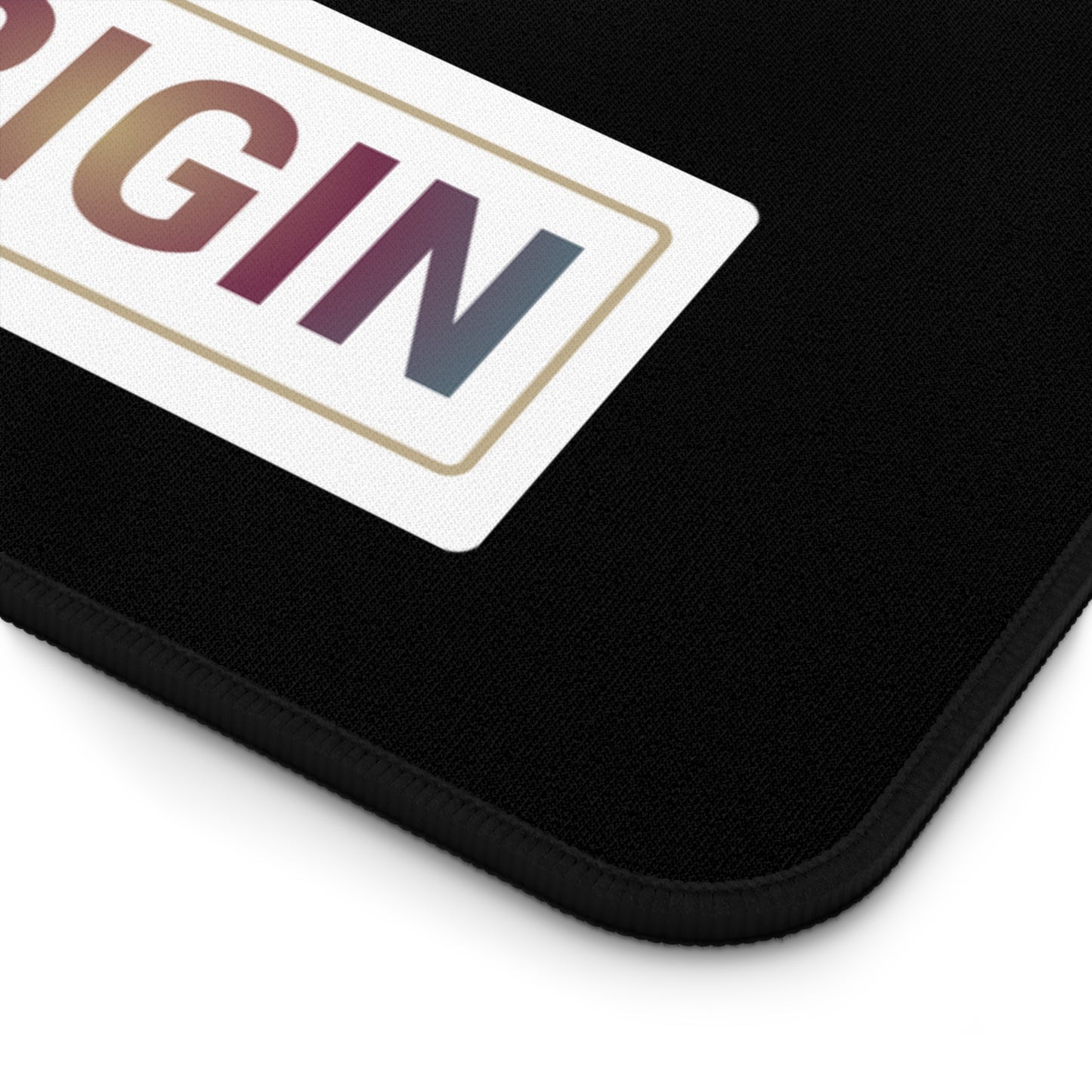 Desk Mat - Minimal Black Mouse Pad with "SOLO ORIGIN" Logo