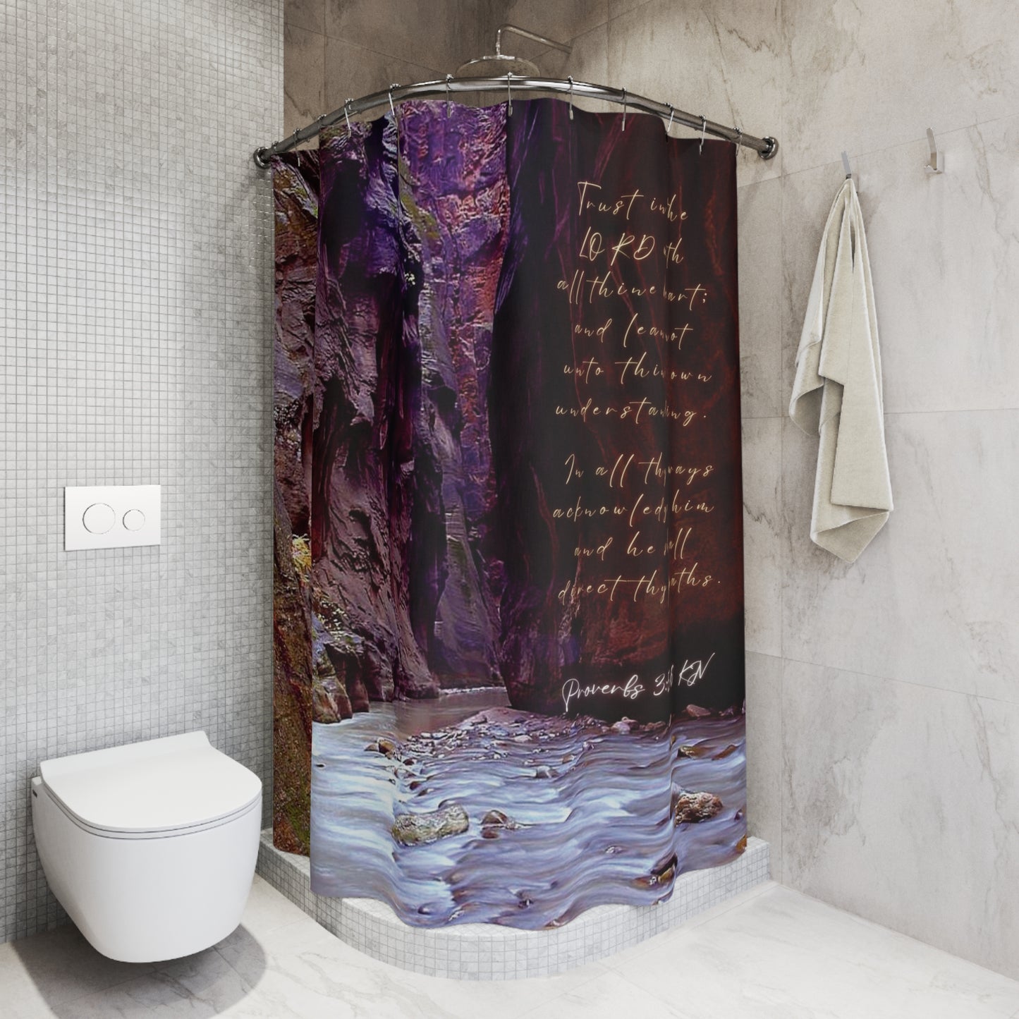 Floral Graffiti Shower Curtain — Bold Blue & Yellow Abstract Bath Decor