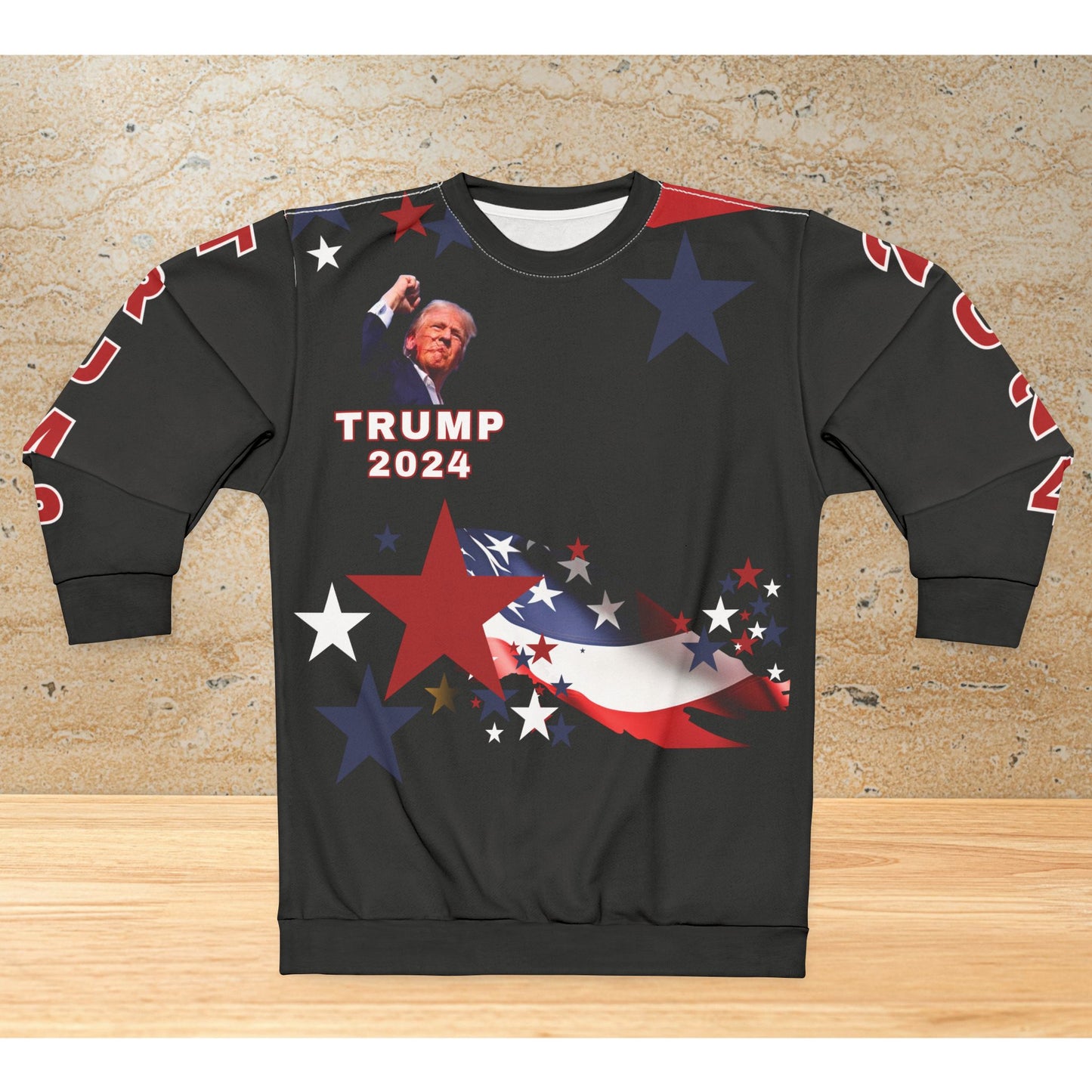 TRUMP 2024 UNISEX SWEATSHIRT - 'NOTHING WILL SLOW ME DOWN I WILL NEVER SURRENDER' FIGHT! FIGHT! FIGHT!