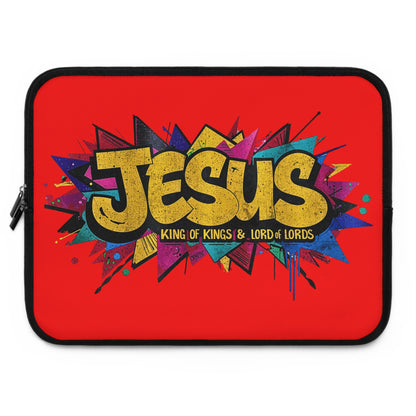 JESUS KING OF KINGS & LORD OF LORDS! Urban Graffiti Laptop & Tablet Sleeve RED
