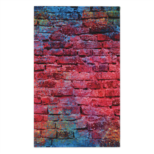 Colorful Brick Wall Rally Towel — 11x18 Vibrant Stadium Fan Towel