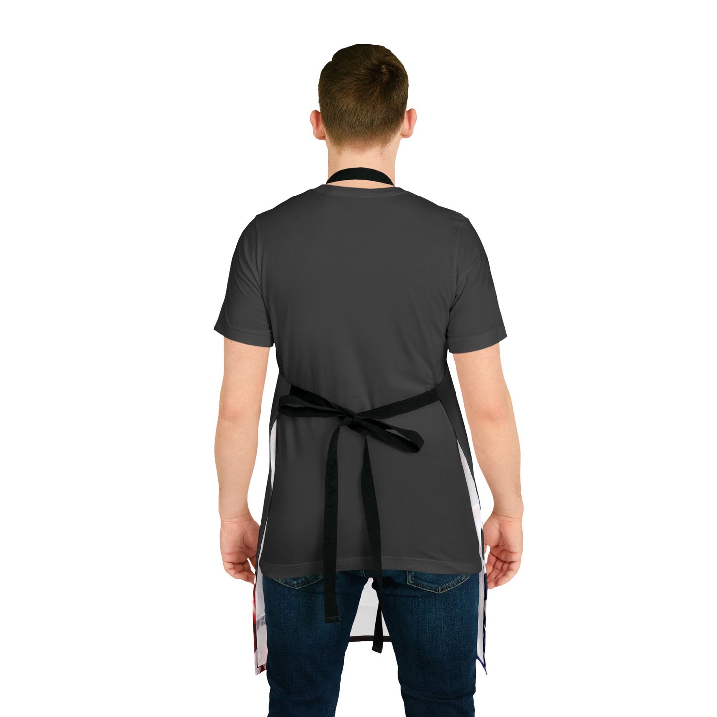 Apron - STAND WITH TRUMP FIGHT! FIGHT! FIGHT! 2024 PRE-ELECTION AMERICAN FLAG BLACK APRON WITH BLACK STRAPS