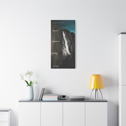 Canvas Wall Art — Waterfall Scripture Verse Matte Stretched Canvas