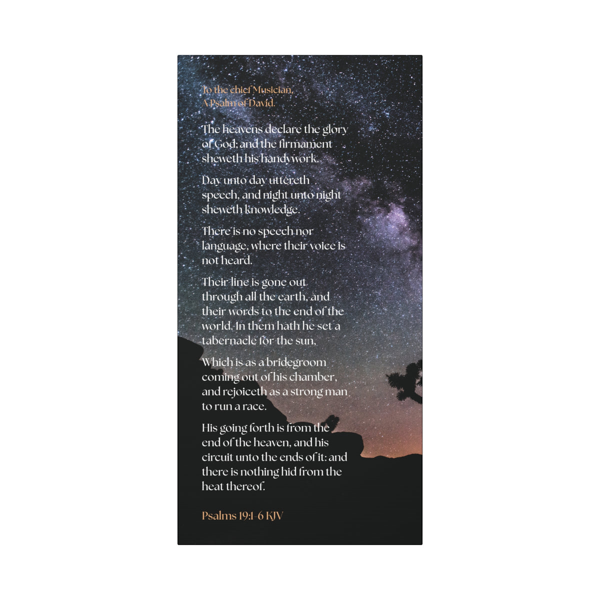 Copy of Psalm Starry Night Matte Canvas Wall Art — 'The Heavens Declare' Stretched 1.25"