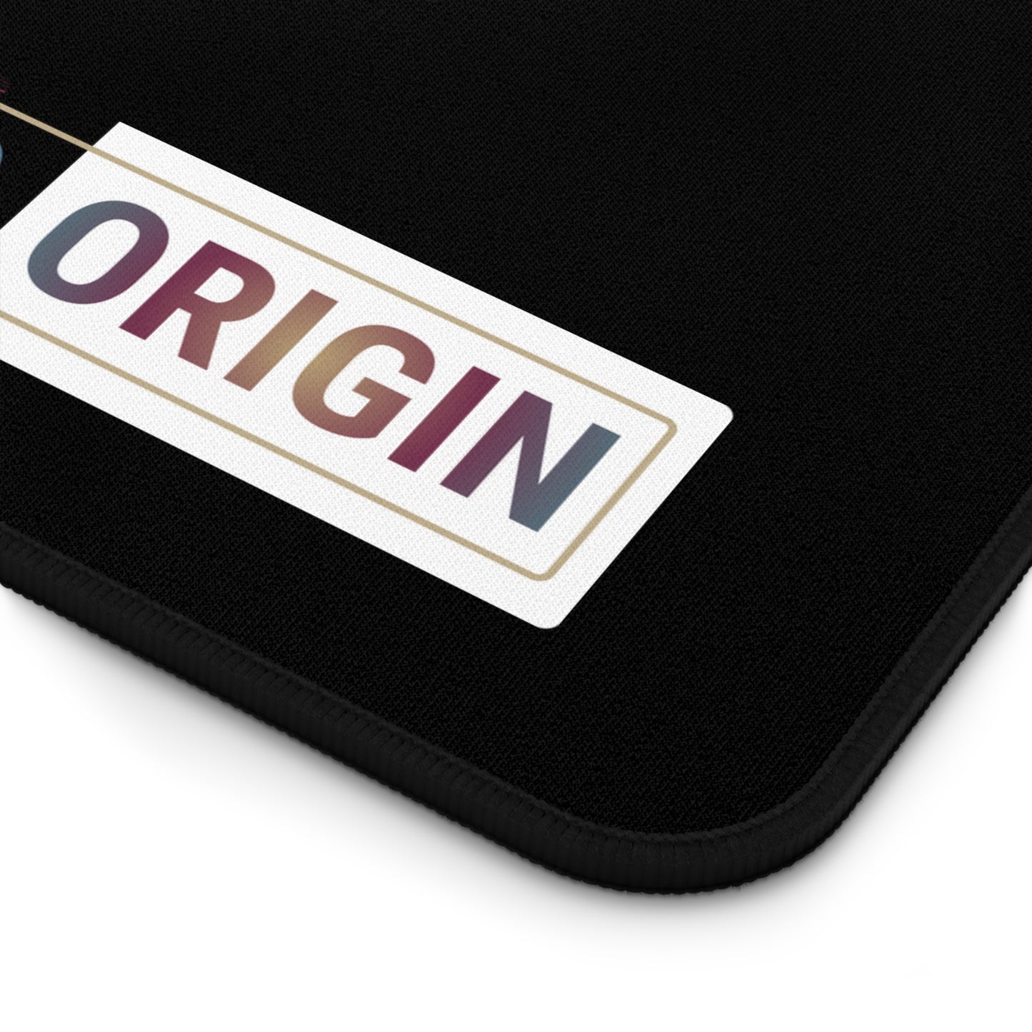 Desk Mat - Minimal Black Mouse Pad with "SOLO ORIGIN" Logo