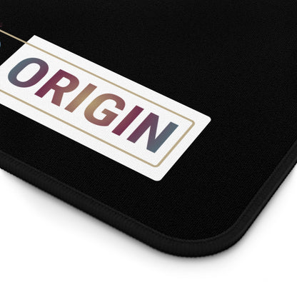 Desk Mat - Minimal Black Mouse Pad with "SOLO ORIGIN" Logo