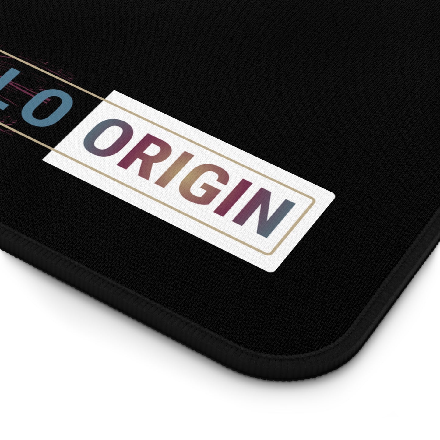 Desk Mat - Minimal Black Mouse Pad with "SOLO ORIGIN" Logo