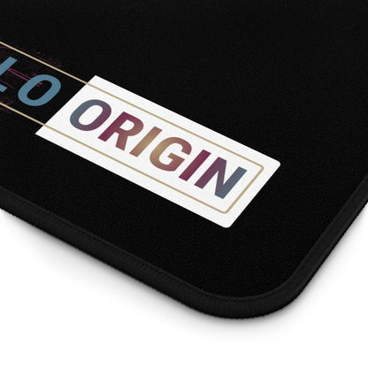 Desk Mat - Minimal Black Mouse Pad with "SOLO ORIGIN" Logo