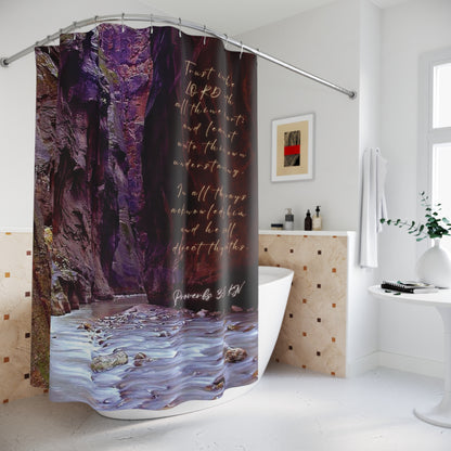 Floral Graffiti Shower Curtain — Bold Blue & Yellow Abstract Bath Decor
