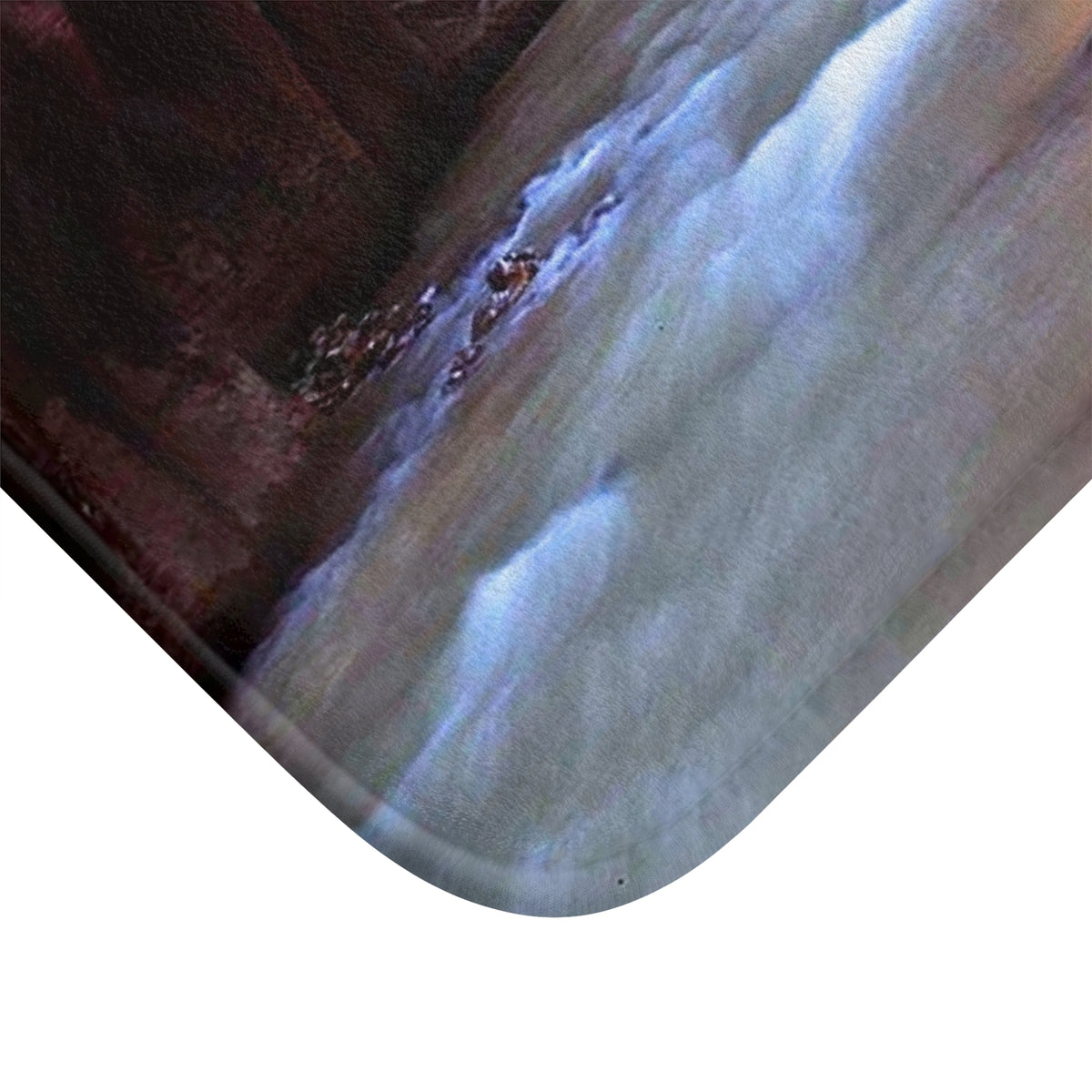 River Canyon Bath Mat — Tranquil Stream and Pebble Scenic Bathroom Rug