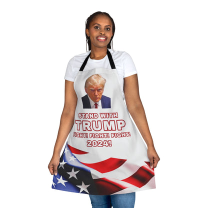 STAND WITH TRUMP FIGHT! FIGHT! FIGHT! 2024 WHITE APRON W/BLACK STRAP