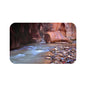 River Canyon Bath Mat — Tranquil Stream and Pebble Scenic Bathroom Rug