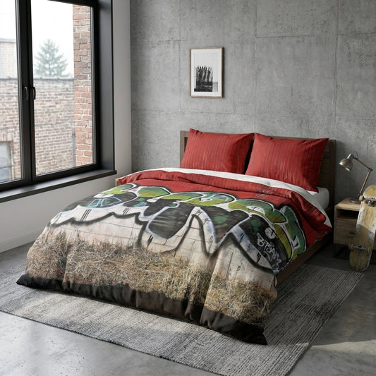 Red Striped Satin Pillowcase — Vintage Distressed Burgundy Sleepcase