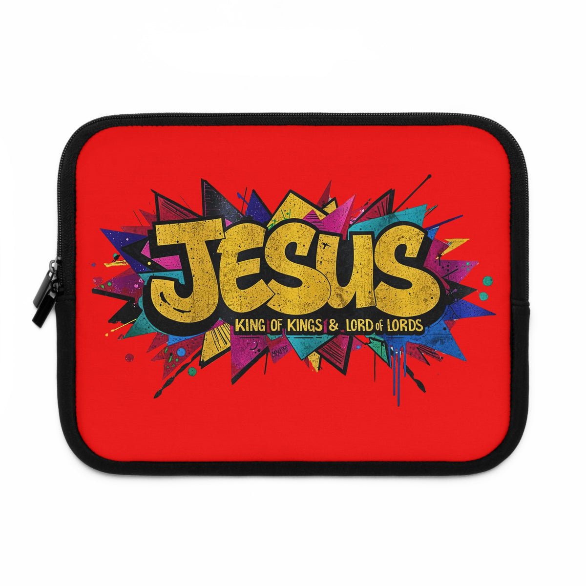 JESUS KING OF KINGS & LORD OF LORDS! Urban Graffiti Laptop & Tablet Sleeve RED