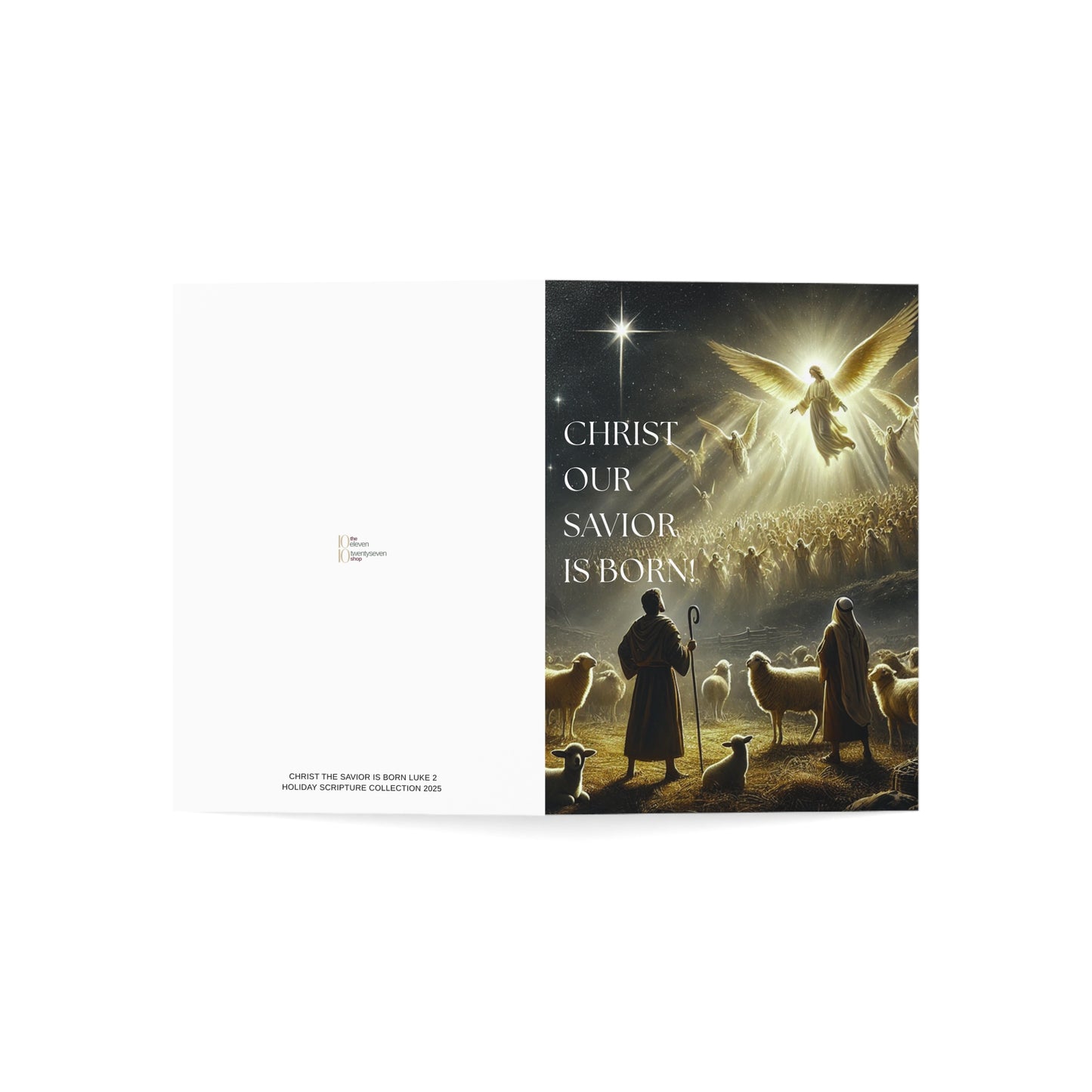 Christmas Nativity Greeting Card — "Christ Our Savior Is Born!" (Pack of 1, 10, 30, 50)