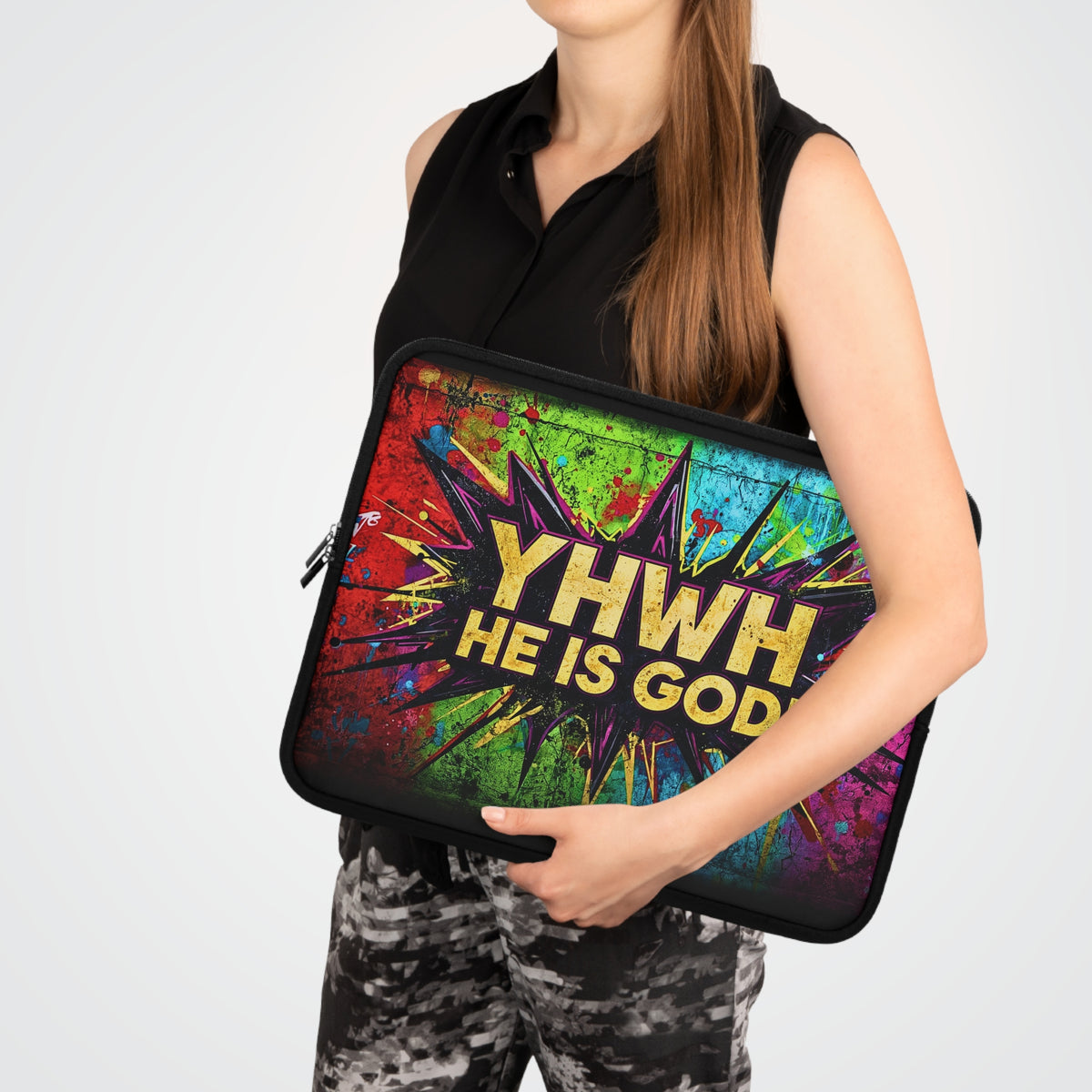 YHWH He Is God! Urban Graffiti Laptop & Tablet Sleeve