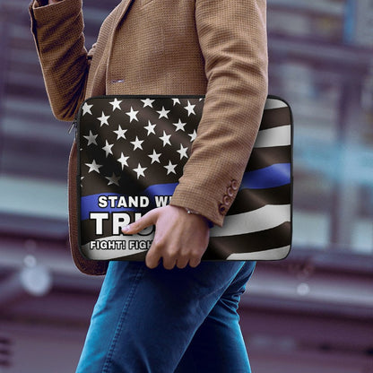 STAND WITH TRUMP FIGHT! FIGHT! FIGHT! LAW ENFORCEMENT FLAG NEOPRENE LAPTOP SLEEVE (Multiple Sizes) *** FREE SHIPPING! ***