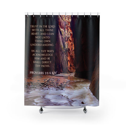 Direct Thy Paths: Proverbs 3:5-6 Sunlit Canyon Shower Curtain