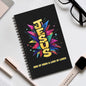 Christian Spiral Journal – "JESUS" Colorful Burst | King of Kings Inspirational Notebook