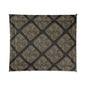 Vintage Damask Lattice Comforter – Brown Ornate Pattern Bedspread
