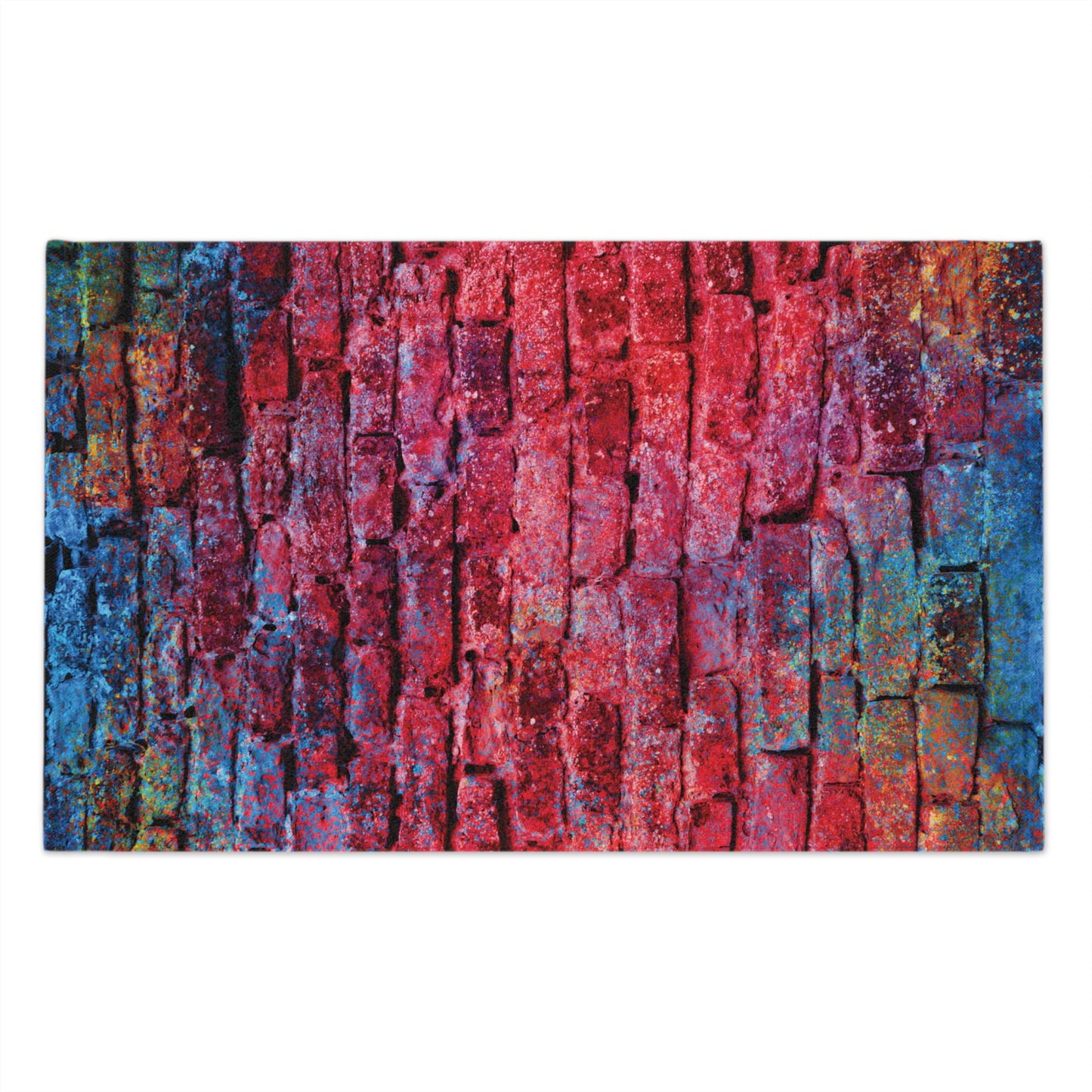 Colorful Brick Wall Rally Towel — 11x18 Vibrant Stadium Fan Towel