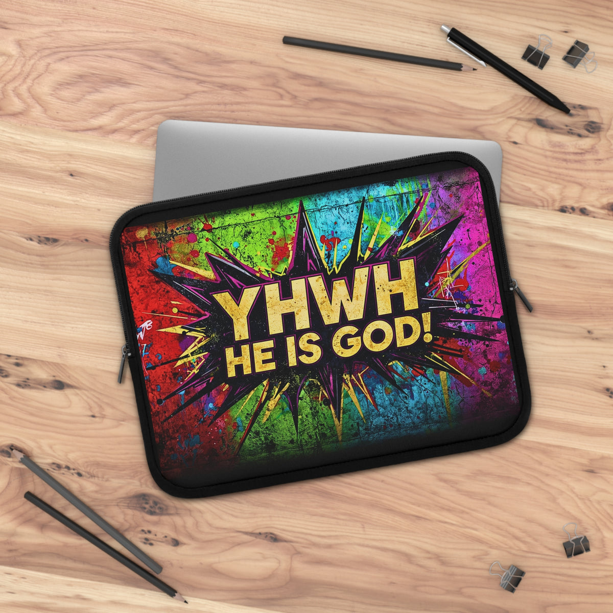 YHWH He Is God! Urban Graffiti Laptop & Tablet Sleeve