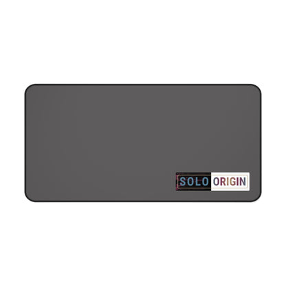 Desk Mat - Minimal Grey Mouse Pad with "SOLO ORIGIN" Logo