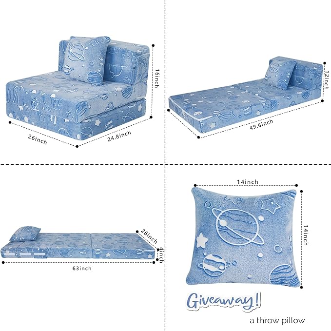 Convertible Kids Foldable Floor Mattress