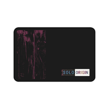 Desk Mat - Minimal Black Mouse Pad with "SOLO ORIGIN" Logo