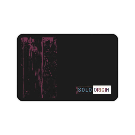 Desk Mat - Minimal Black Mouse Pad with "SOLO ORIGIN" Logo