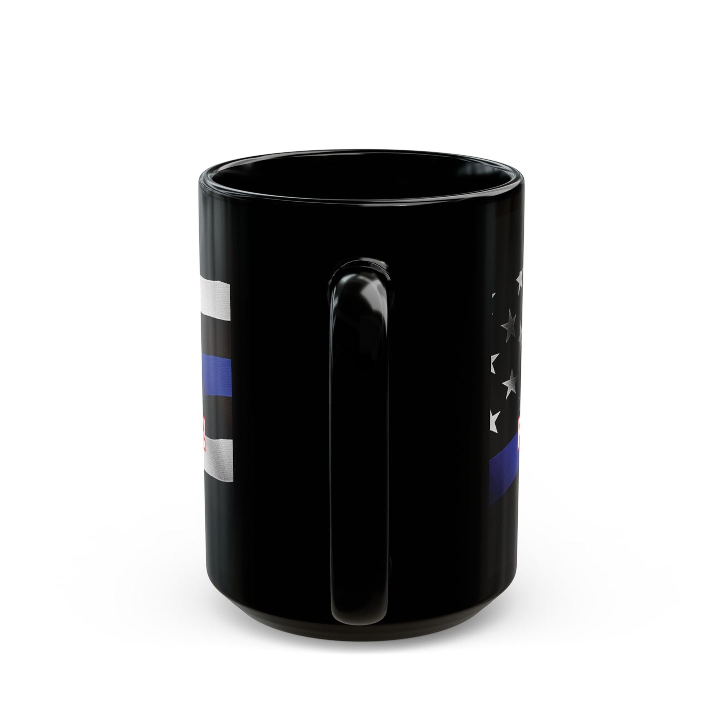 TRUMP LAW ENFORCEMENT FLAG BACKGROUND FIGHT! FIGHT! FIGHT! BLACK CERAMIC MUGS 2 SIZES - FREE SHIPPING