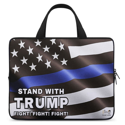 STAND WITH TRUMP FIGHT! FIGHT! FIGHT! LAW ENFORCEMENT FLAG NEOPRENE LAPTOP BAG (Multiple Sizes) ***FREE SHIPPING! ***