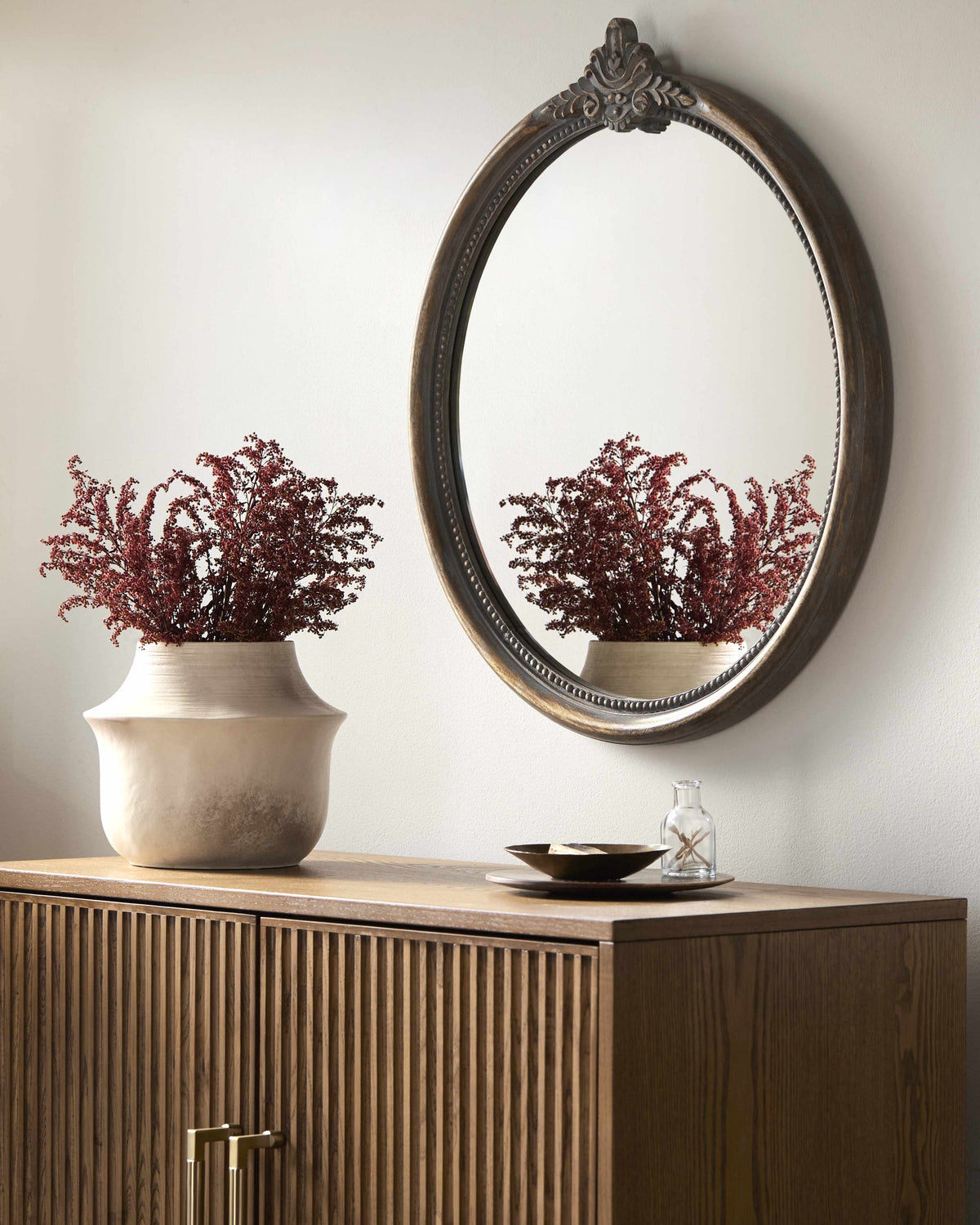 Kandersteg Dark Red Accent Mirror