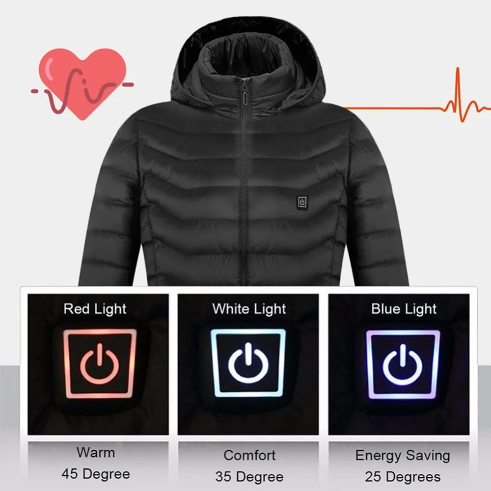 *** FREE 30000maH POWERBANK AND FREE SHIPPING! *** RECHARGEABLE UNISEX USB THERMAL HEATED JACKET