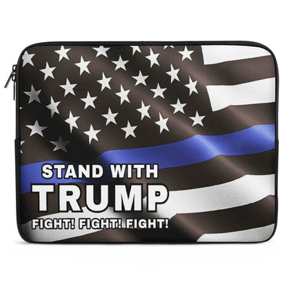 STAND WITH TRUMP FIGHT! FIGHT! FIGHT! LAW ENFORCEMENT FLAG NEOPRENE LAPTOP SLEEVE (Multiple Sizes) *** FREE SHIPPING! ***