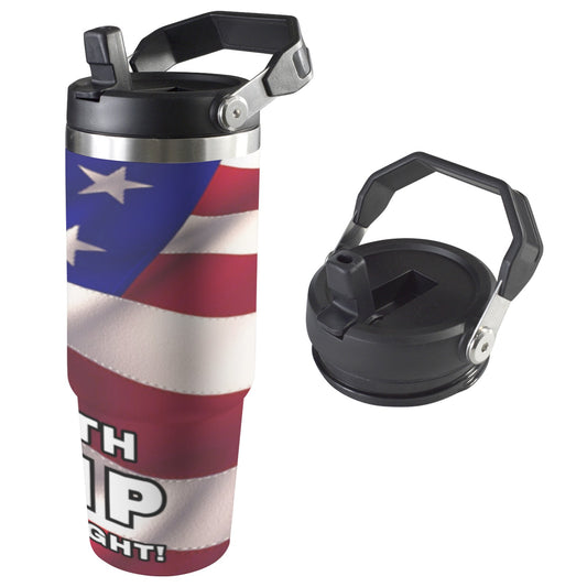 STAND WITH TRUMP FIGHT FIGHT FIGHT 30 TUMBLER WITH HANDLE