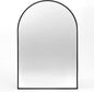 24x36 Inch Arched Bathroom Mirror with Black Metal Frame - Black