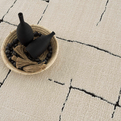 Koume Beige Maze Area Rug