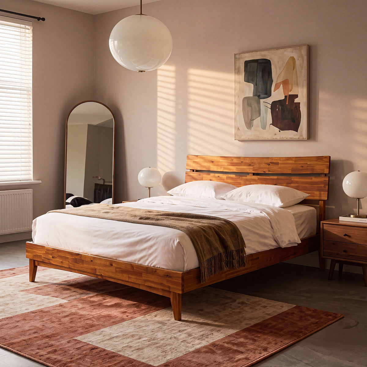 Aurora Solid Wood Bed Frame