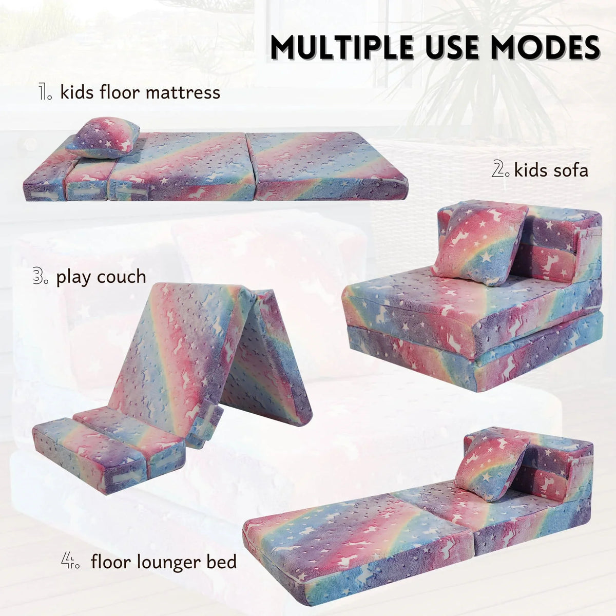 Convertible Kids Foldable Floor Mattress