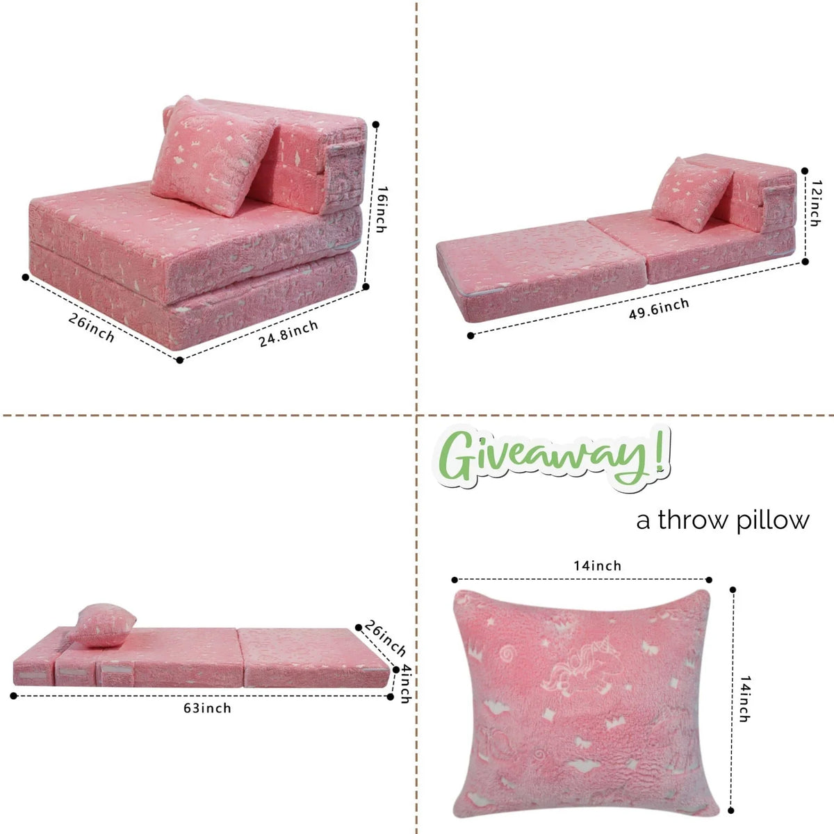 Convertible Kids Foldable Floor Mattress
